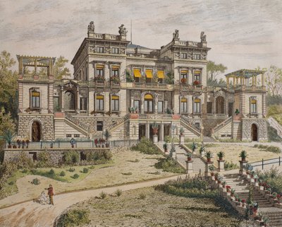 Schloss bei Stuttgart, Gartenfront, Illustration aus 